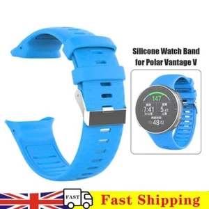 Silicone Strap Smartwatch Strap Comfortable for Polar Vantage V (Blue) - Zdjęcie 1 z 8