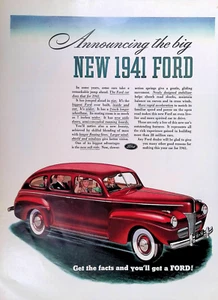 1941 Ford Classic Car Print Ad Get the Facts and You'll Get a Ford 11"X14" - Picture 1 of 3