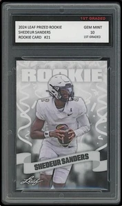 Shedeur Sanders 2024 Leaf Prized 1st Graded 10 Rookie Card RC Colorado Buffaloes - Picture 1 of 1