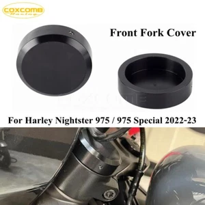 Motorcycle Black Front Fork Stem Cover Nut Caps For Harley Nightster RH975 22-23 - Picture 1 of 7