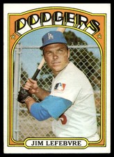 1972 Topps #369 Jim Lefebvre Los Angeles Dodgers VG-VGEX crease SET BREAK!