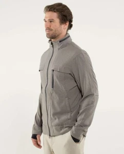 Lululemon Relay Jacket Houndstooth Swift Mojave Gray Packable Hood Mens M - Picture 1 of 14