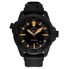 Zeno Men Divers Black/Orange Dial Black Rubber Strap Automatic Watch 6603-BK-A15