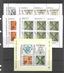 PORTUGAL MNH 1984 TILES MINI SHEETS SET SCOTT 1593a-96b - Picture 1 of 1