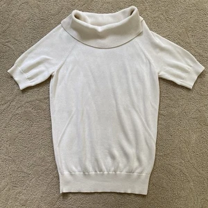Maglione Ann Taylor donna piccolo panna bianco maglia girocollo seta cotone ufficio - Foto 1 di 7
