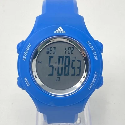 Adidas Digital Watch Men 41mm Blue ADP3216 Chrono Alarm Date WR New Battery 8.5" - Image 1 of 4