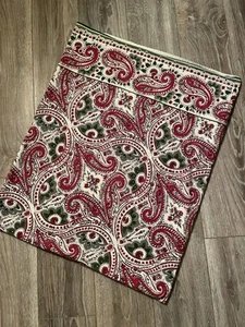 APRIL CORNELL Tablecloth HOLIDAY Christmas PAISLEY 97 X 62”Large 100% Cotton - Picture 1 of 8