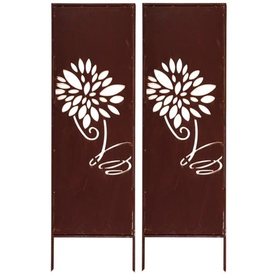 2x Sichtschutz Metall 160x50 Edelrost Rostoptik für Garten Sichtschutzwand ROST - Bild 1 von 4