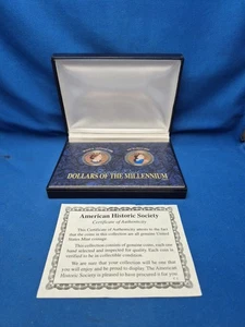 1999/2000 First And Last Dollars Of The Millennium Two Coin Set 🇺🇸✨ - Picture 1 of 13