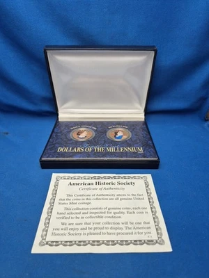 1999/2000 First And Last Dollars Of The Millennium Two Coin Set 🇺🇸✨ - Image 1 of 4
