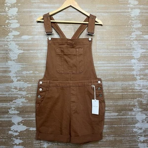 Judy Blue NWT Brown High Rise Garment Dyed Overalls Stretch Casual Womens L - Picture 1 of 6