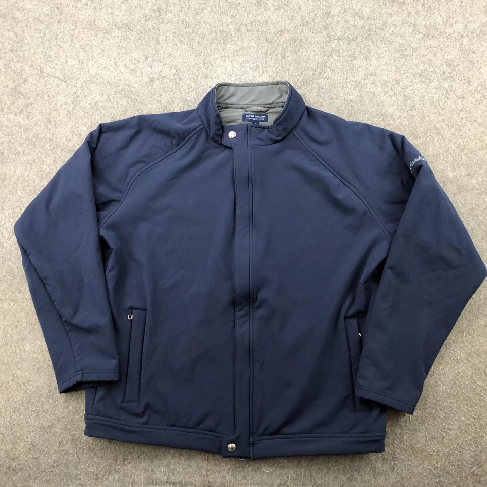 Chaqueta Peter Millar Para Hombre Grande Corona Azul Marino Hecha a Mano Softshell Forrada de Vellón Golf Foto 1 de 4