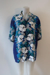 Mens Dsquared2 Blue White Black Poplin Hawaiian Print Button Shirt 54 US/XXL - Picture 1 of 6