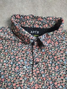 Apt 9 Mens Performance Polo Shirt XL Large Pink Blue Floral Golf Short Sleeve - Picture 1 of 9