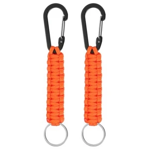 2Stk Paracord Schlüsselanhänger Kordel mit Haken Orange - Bild 1 von 6