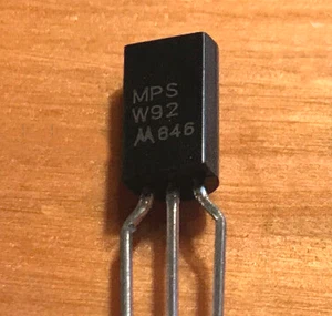 MPSW92, PNP Transistor per uso generale, Vceo= -300V, Icmax= -500mA, Hfe=40,  - Foto 1 di 1
