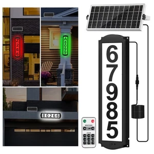 Numeri civici solari con pannello separato, segnaletica di indirizzo per esterno orizzontale... - Foto 1 di 7