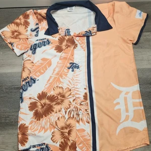 BDA Sports Herren Mehrfarbig Detroit Tigers Kurzarm Knopfleiste Hemd Größe M - Bild 1 von 6