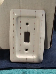 Copripiatto interruttore luce porcellana con motivo floreale blu e rosso NOS multiplo - Foto 1 di 5