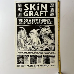 PÓSTER PROMOCIONAL SKIN GRAFT RECORDS RARO AÑOS 90 RUIDO PUNK Chicago RARO - Imagen 1 de 8