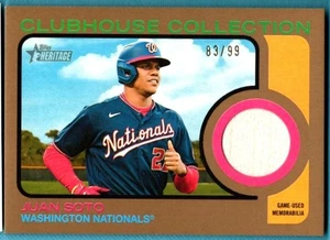 2022 Topps Heritage Clubhouse Collection Relics Gold #CCRJS Juan Soto HN # 83/99 - Picture 1 of 1
