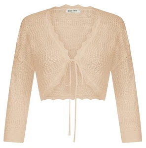 Women's Casual Open Front Bolero Shrugs 3/4 Sleeve Knit Cropped Cardigan Swea... - Picture 1 of 6