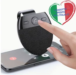 Vivavoce Bluetooth Auto Kit microfono integrato per chiamata Bluetooth 5.0 Nero - Foto 1 di 8