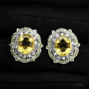 Women's Day Gifts Honey Sapphire 5.40Ct 925 Sterling Silver Handmade Earrings - Picture 1 of 5