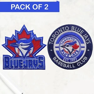 Pack Of 2 Toronto Blue Jays MLB Team Logo Iron On Patch-Sew Patch-Embroidered - Picture 1 of 9