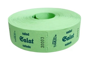Bonrolle SALAT grün dreisprachig 1000 perforierte Abrisse fortlaufend nummeriert - Picture 1 of 1