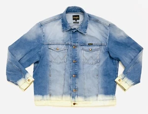 Herren Vintage blau Denim WRANGLER Distressed Jeans Trucker Western Jacke XL EUC - Bild 1 von 5