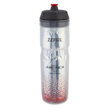 Zefal Arctica 25oz Insulated Bicycle Water Bottle, BPA Free, Silver/Red