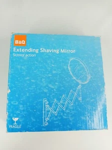 NEW B &Q Extendable SHAVING MIRROR Stainless Steel Round Magnifying Wall Scissor - Picture 1 of 13
