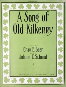 Sheet Music A Song of Old Kilkenny 1910 Chas E Baer Johann C Schmid Starmer Art - Picture 1 of 4