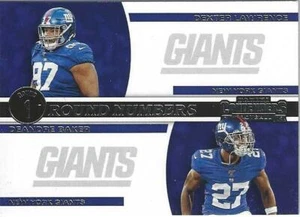 Panini Contenders 2019 DEXTER LAWRENCE / DEANDRE BAKER NY Giants numeri rotondi - Foto 1 di 2