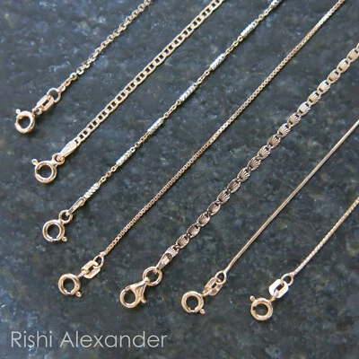 Rose Gold Plated over 925 Sterling Silver Jewelry Chain Necklace Italy - Image 1 of 2