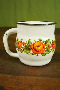 Vintage Email Milchkanne Kanne Blumentopf Vase Emaille Retro Utensilo 50er A18 - Bild 1 von 9