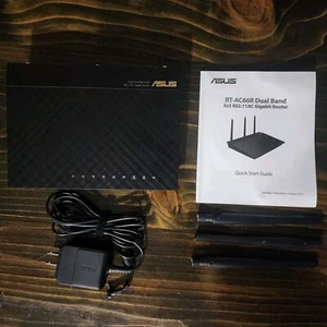 ASUS RT-AC66R / RT-AC1750 Dual-Band Band (2.4GHz and 5GHz) Wireless Gigabit - Picture 1 of 3