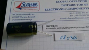 Panasonic 4700uF 25V 16x35 FC Elektrolyt Kondensator EEUFC1E472 105C Posten - 1 Stück - Bild 1 von 3