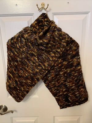 Sett Road Stole Handknitted Manos Del Uruguay worsted yarn Earth Colors - Image 1 of 4