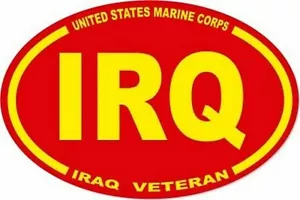 3 X 4.5 UNITED STATES MARINE CORPS USMC IRQ IRAQ VET OVAL EURO STICKER - Picture 1 of 1