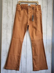 Studio Blue Avery Women's High Rise Stretch Flare Jeans Rust 33x34 - Picture 1 of 7