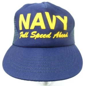 De colección Sombrero Azul Marino Full Speed Adelante Gorra Malla Snapback Trucker Sombrero Hecho en EE. UU. AZUL MARINO - Imagen 1 de 8