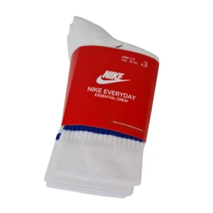 Nike Everyday Essential Crew Socks CQ0301 105 Cotton 3Pack SZ WMN 4-6 Boy 3Y-5Y - Picture 1 of 7