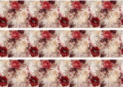 Blumen Rosen essbar Tortenband Bordüre Bild Party Deko Geburtstag Kranz rot weiß - Bild 1 von 4