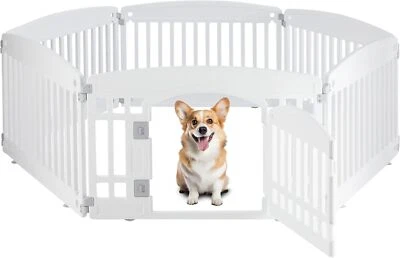 24" Ejercicio 6 Paneles Parque Infantil para Mascotas con Puerta, Parque Infantil para Perros Pequeños Guardar Foto 1 de 4