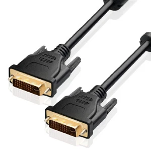 Short/Long GOLD DVI-D Male to Male 25pin 24+1 DVI Digital Video PC Monitor Cable - Picture 1 of 6