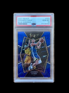 100% Authentic Stephen Curry 2021 Select Blue Shimmer #121 PSA 10 Gem Mt Card - Picture 1 of 2