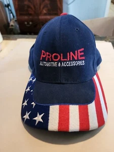 Pro-Line Automotive And Accessories Hat Strapback Blue Cap US Flag Red White - Picture 1 of 6