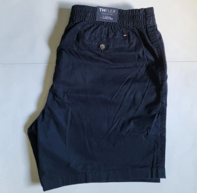 Tommy Hilfiger Hombres Sarga Pantalones Cortos Cintura Elástica Chino Bandera Logo Talla XL Azul Marino Foto 1 de 4